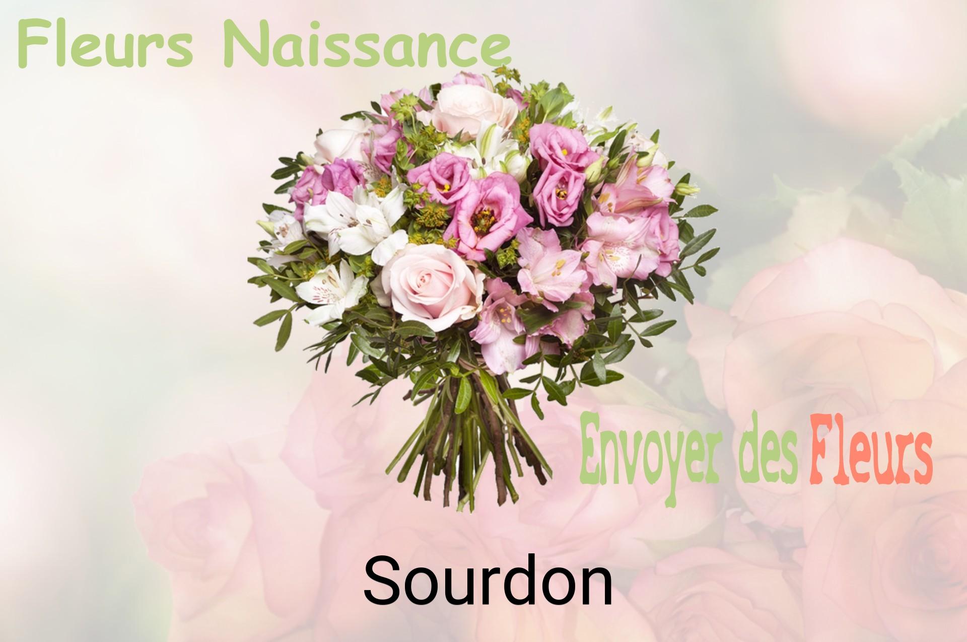 Bouquet de fleurs de naissance livré à Sourdon
